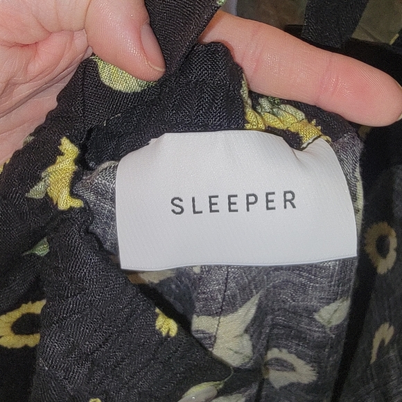 Sleeper Baccara Linen Sunflower Flare Leg Jumpsuit - Picture 4 of 12